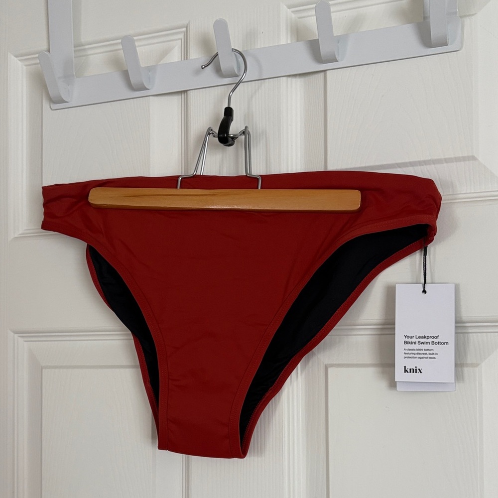 knix Red Period Bikini Bottom with Black Lining